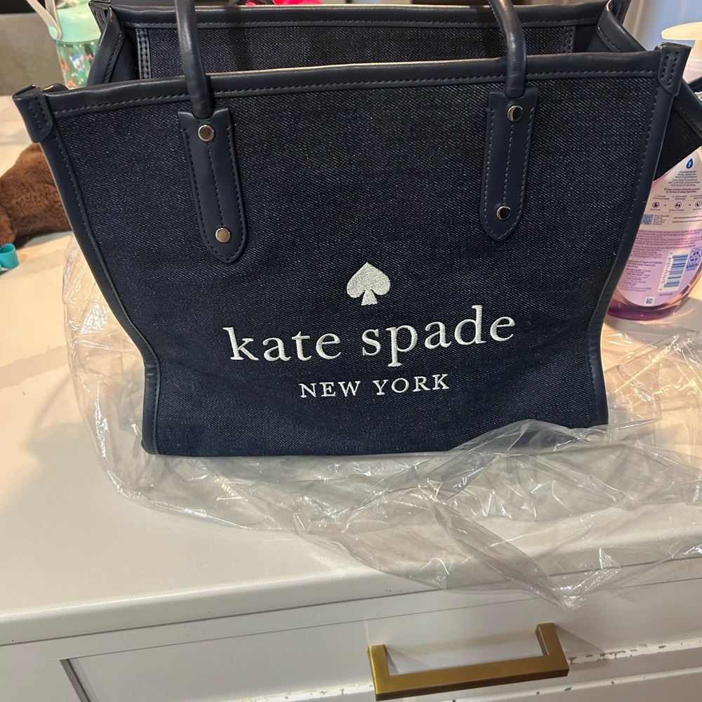 kate spade Navy Canvas Logo Tote